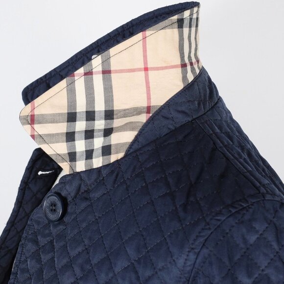Burberry London Redcliff XS jacket coat quilted nova check lining navy - Picture 5 of 16